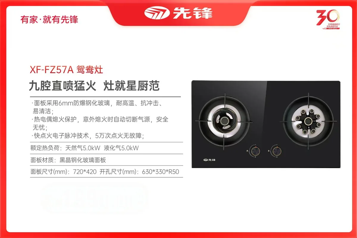 先锋灶具XF-FZ57A鸳鸯灶
