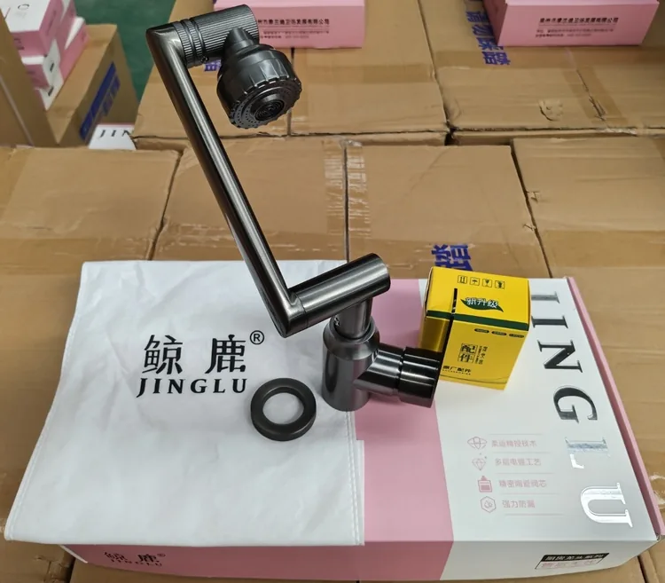 鲸鹿面盆090宝塔招财猫 枪灰